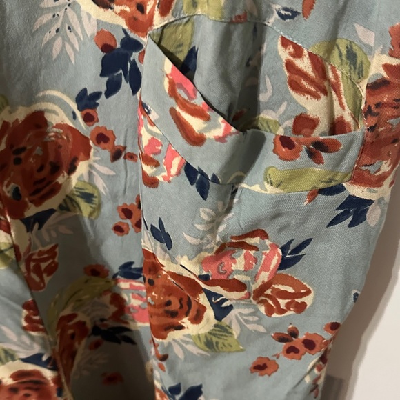 NATURAL LIFE Dusty Blue Maxi Dress with Rust Floral Print Never Worn - Picture 4 of 10